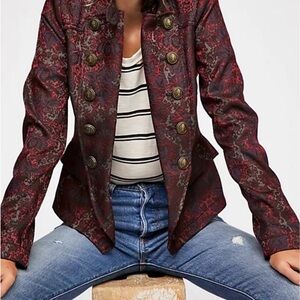 Free People Audrey Officer Blazer size Medium Double Breasted Military Style NWT